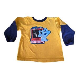 Vintage Nickelodeon Blues Clues Blue University School Long Sleeve Shirt SZ 5T